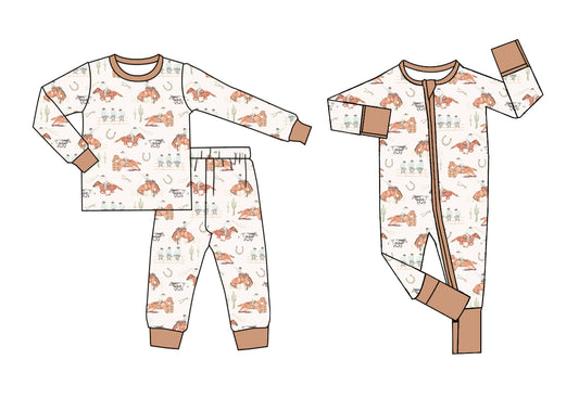 25.5.22 custom each style moq 5eta 4-6week Sibling Sisters horse baby boy long sleeve pants sets and rompers match family design