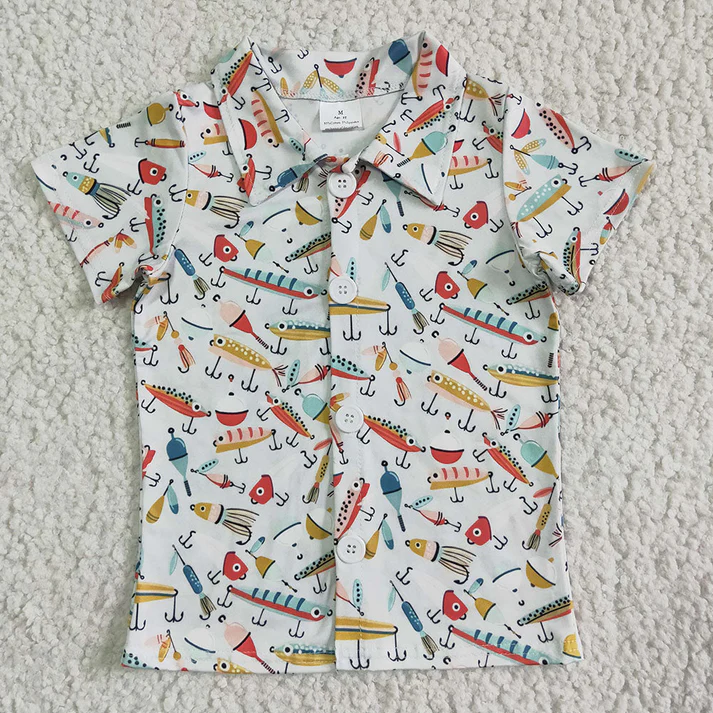 RTS NO MOQ baby boy clothes short-sleeved tops