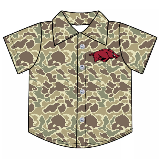 Custom moq 5 mix size milk silk summer teams baby boy clothes team camouflage button short sleeve top-25.9.4
