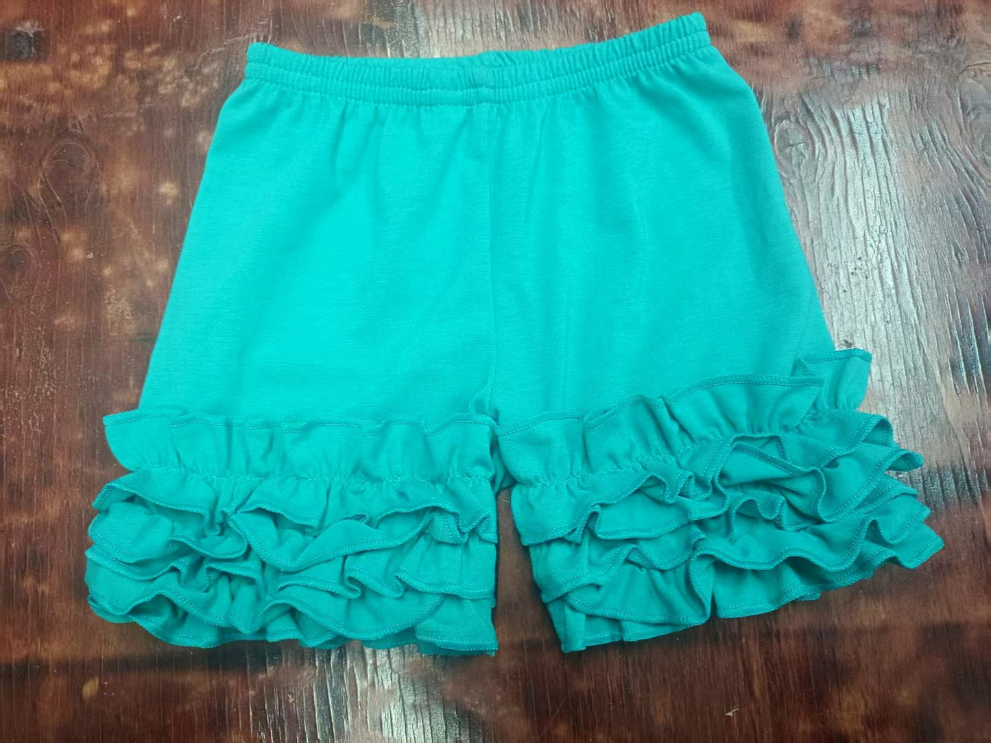 Custom moq 3 eta 6-7weeks baby girls clothes teal lace summer shorts
