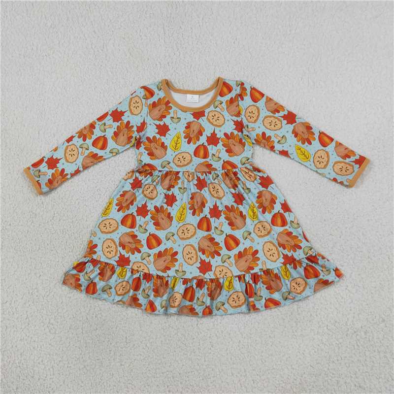 Sibling Kids Thanksgiving Turkey Apple Pie Hoodie Set & Ruffle Dress Collection