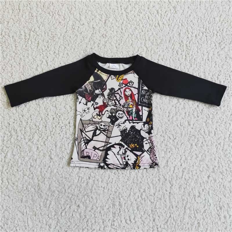 SALES  NEW  Baby Boys Long Sleeve Halloween Black Shirts