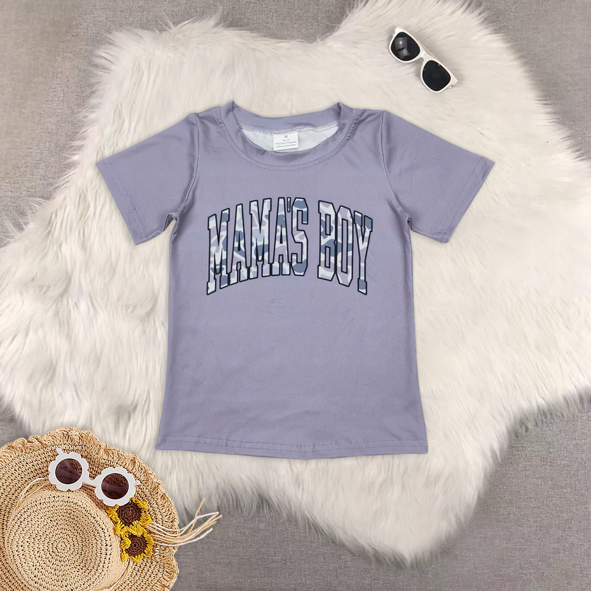 RTS NO MOQ Baby Boys Clothes MAMA BOY Short Sleeve tops