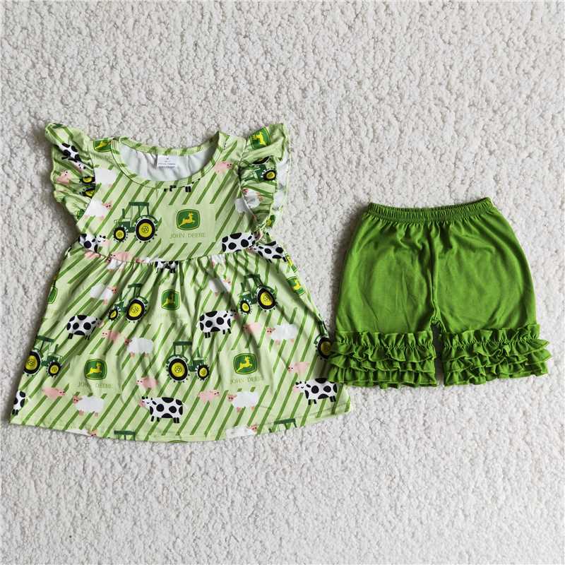 SALES  NEW Farm green ruffles soft shorts set