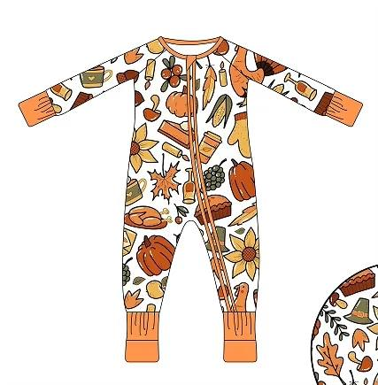 Custom moq 5 each style eta 6-7weeks baby girl clothes pumpkin long sleeve sets and rompers and dress-25.7.24