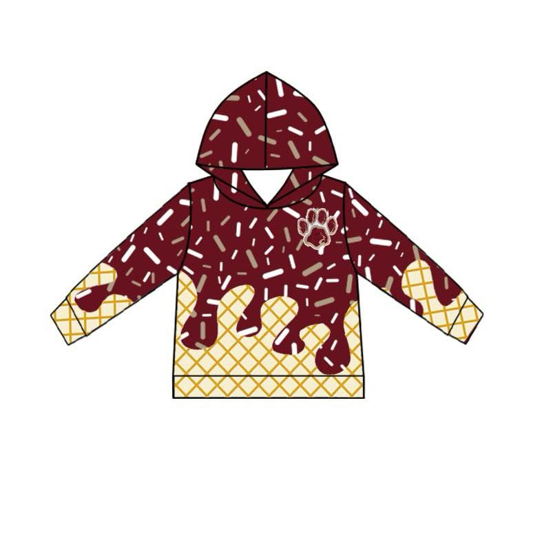 Custom moq 3 eta 6-7weeks ice cream drips Maroon color tops series