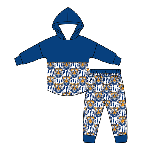 Custom moq 5 mix size eta 6-8weeks milk silk summer teams blue baby boy clothes hooded long sleeve pants sets-25.10.24
