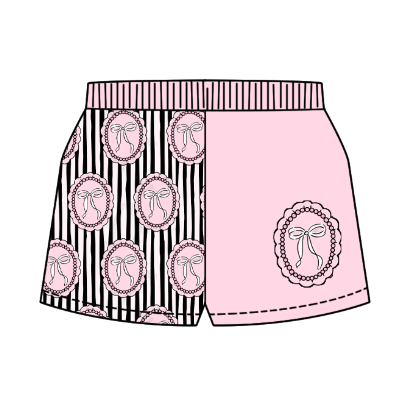 Custom moq 5 mix size milk silk baby girl clothes bow long sleeve pants sets and shorts