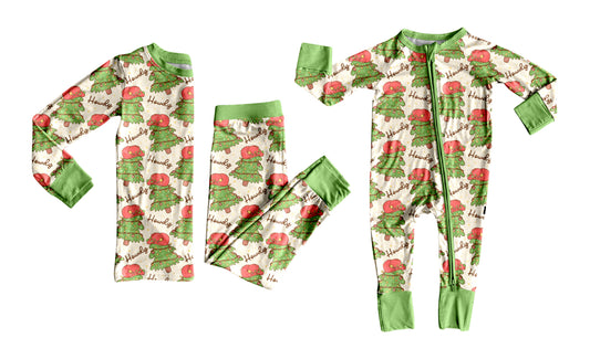 25.6.5 custom each style moq 5eta 4-6week Sibling Sisters Christmas trees green baby boy long sleeve pants sets and rompers match family design