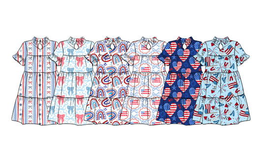 26.1.22 custom each style moq 5 eta 6-8week Sibling Sister baby short sleeve dresses 6 match design