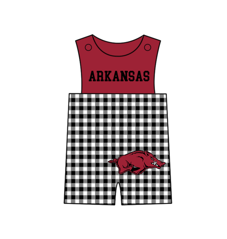 Custom moq 5 mix size milk silk summer teams baby girl boys clothes Red Black and white checkered short sleeve shorts sets 3 and dress and rompers 2 series