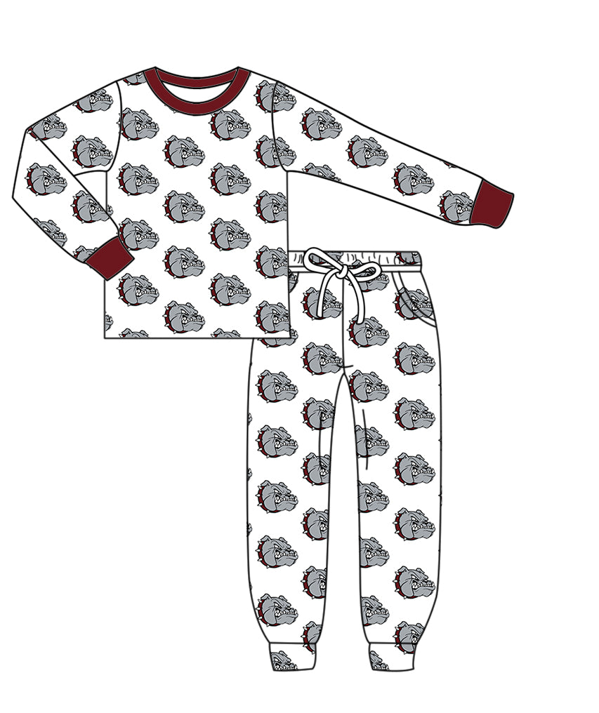 Custom moq 5 mix size milk silk summer teams baby girls clothes camouflage brick red hooded long sleeve pants sets 2 and boy pants sets and pant-25.8.7
