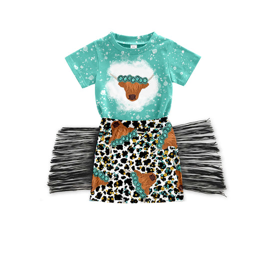 10.22 custom each style moq 5eta 4-6week baby girl sets alpine blue and green short sleeve dress