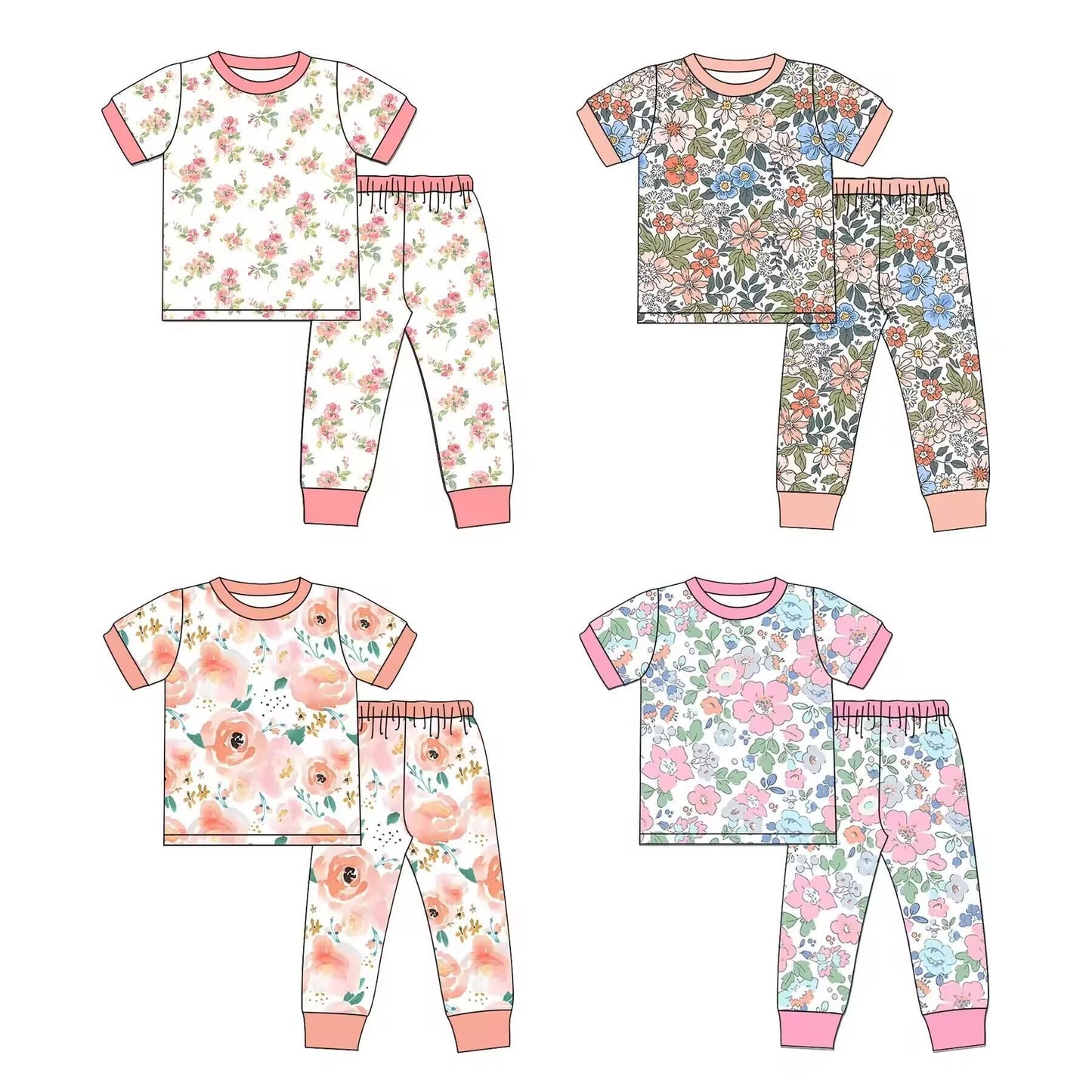 5.11 custom moq 5 eta 4-5weeks different flower styles prints different color short sleeve trousers