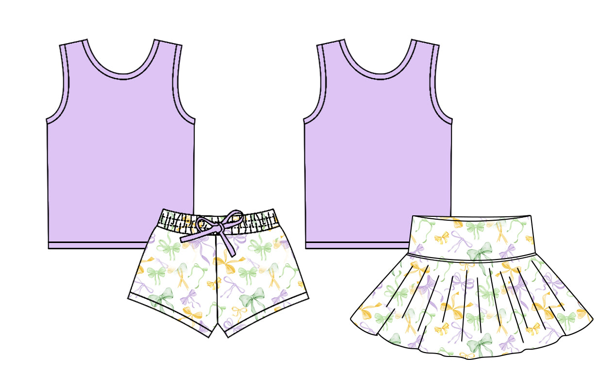 2.17 custom each style moq 5eta 4-6week Sibling Sister bow baby girl short sleeve shorts sets and dresses match design