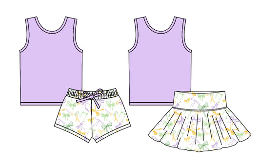 2.17 custom each style moq 5eta 4-6week Sibling Sister bow baby girl short sleeve shorts sets and dresses match design