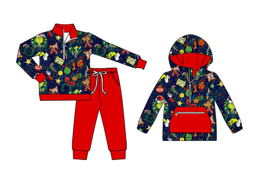 25.8.6 custom each style moq 5eta 4-6week Sibling Sisters Christmas baby boy long sleeve pants sets and top match family design