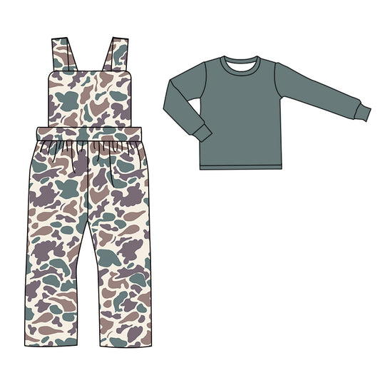 9.16 custom each style moq 5eta 4-6week baby girls clothes camouflage long sleeve suspender jumpsuit sets