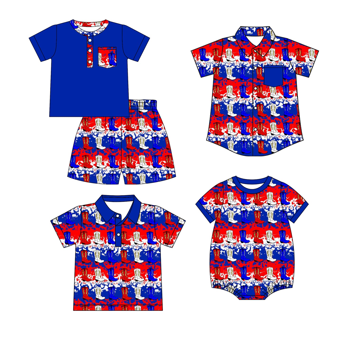 25.12.26 custom each style moq 5 eta 6-8 week Sibling Sister boots baby boy short sleeve shorts sets and boy rompers and top 2 match family design
