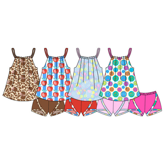 4.9  Custom moq 5 mix size Sibling Baby Girl Sleeveless Top And Shorts Set Cute Casual Outfit