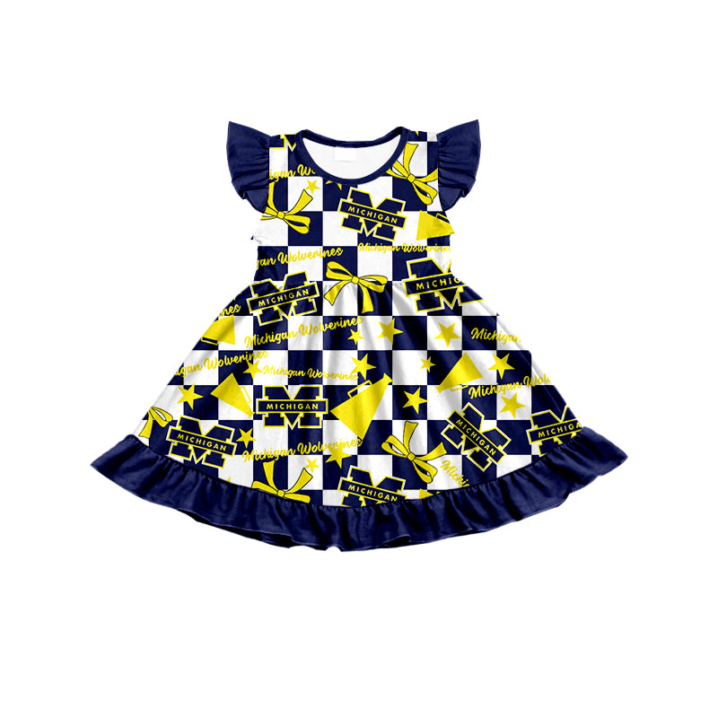 Custom moq 5 mix size milk silk summer teams baby girls clothes team bow blue sleeveless skirts sets and dress 1 and dress 2 and dress 3-25.6.30