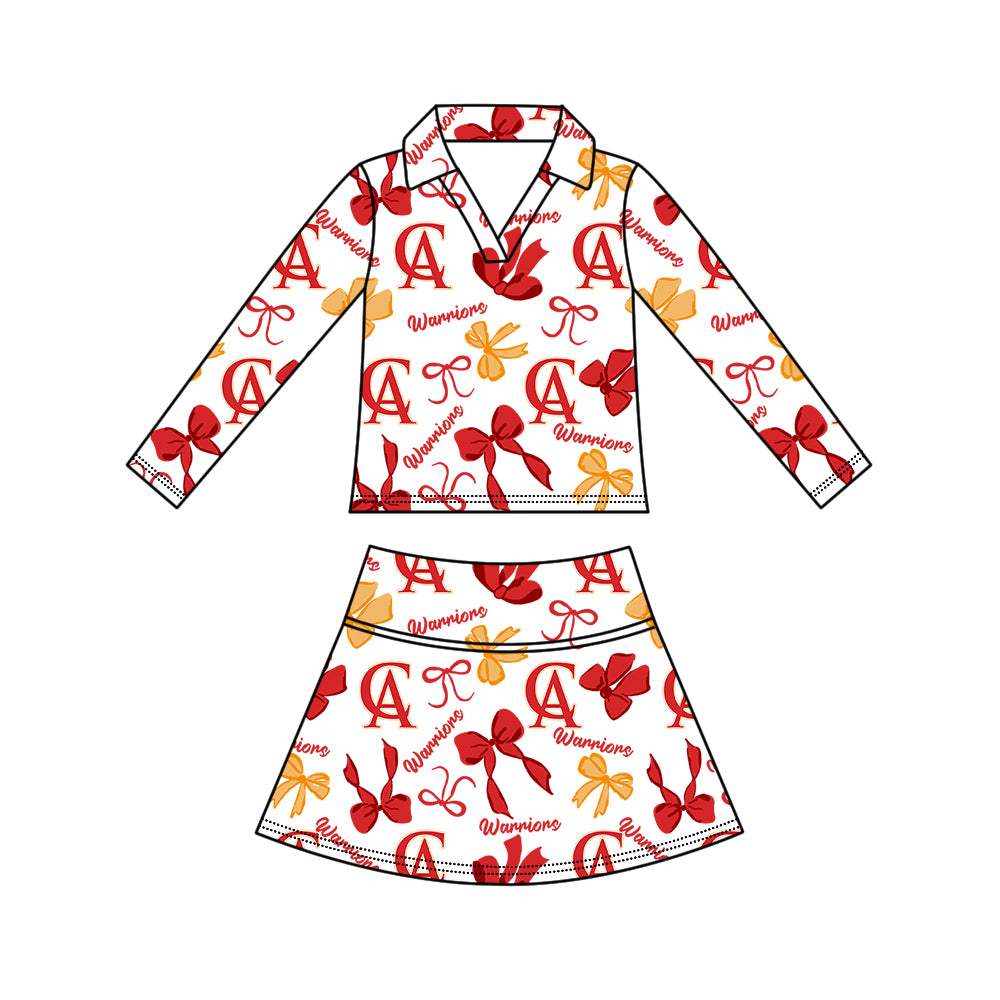 Custom moq 5 mix size milk silk summer teams Girls Red Polka Dot Top Shorts Set Top Skirt Short Set Zipper Pullover Jogger Pants Set