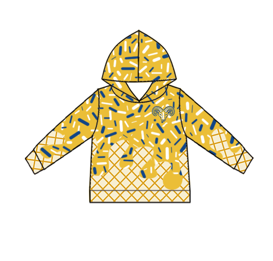 Custom moq 5 mix size milk silk baby girls clothes team bow yellow hooded long sleeve tops and shorts and jacket-25.7.24