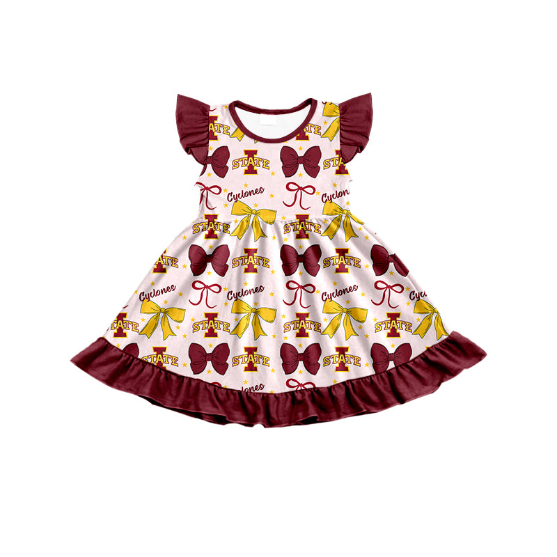 Custom moq 5 mix size milk silk summer teams baby girls clothes team bow red sleeveless skirts sets and dress 1 and dress 2 and top-25.6.21