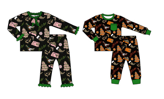 25.8.20 custom each style moq 5 eta 4-6week Sibling Sisters Christmas baby girl long sleeve pants sets 2