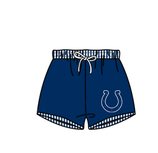 Custom moq 5 mix size milk silk summer teams baby girl boys clothes Navy Blue Two-Piece Swimsuit Set One Piece Swimsuits boy swim trunks