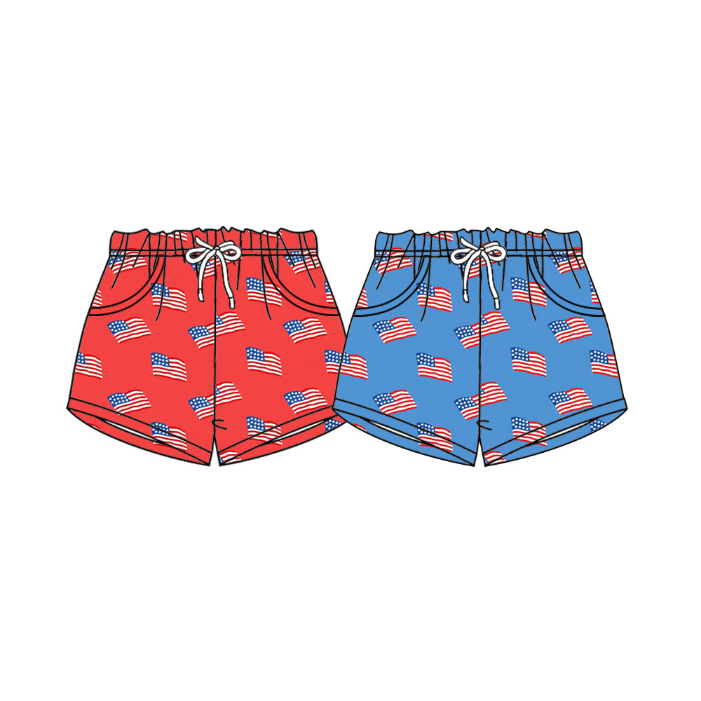 26.1.10 custom each style moq 5 eta 6-8week Sibling Sister flag baby summer shorts 2 match design
