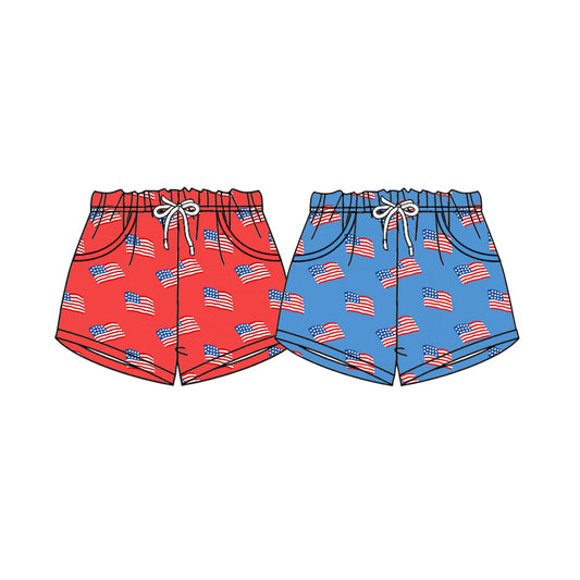26.1.10 custom each style moq 5 eta 6-8week Sibling Sister flag baby summer shorts 2 match design