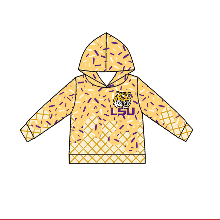 Custom summer teams baby girls clothes team gold hooded long sleeve tops and dress and skirts and shorts 1 and shorts 2-25.5.8