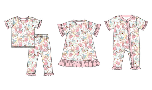 5.1 custom each style moq 5eta 4-6week Sibling Sisters boots baby girl short sleeve pants sets and dress and rompers match family design