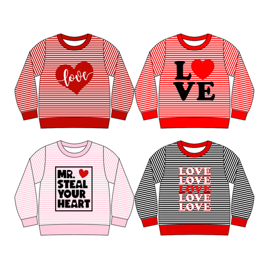 25.9.13 custom each style moq 5eta 6-8week Sibling Sisters love baby girl long sleeve top 4 match family design