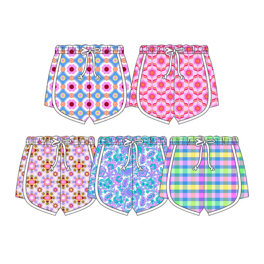 3.28  Custom moq 5 mix size Sibling Baby Girls Drawstring Shorts Summer Clothes