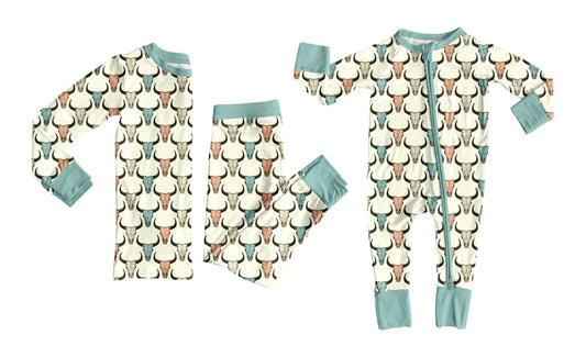 25.6.30 custom each style moq 5eta 4-6week Sibling Sisters cow head baby boy long sleeve pants sets and rompers match family design
