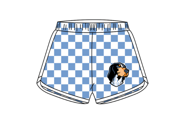 Custom moq 5 mix size milk silk summer teams Boy's Short Sleeved Orange Top Plaid Shorts Set Girl's Short-Sleeved Set with Matching Swimsuits Adult Shorts