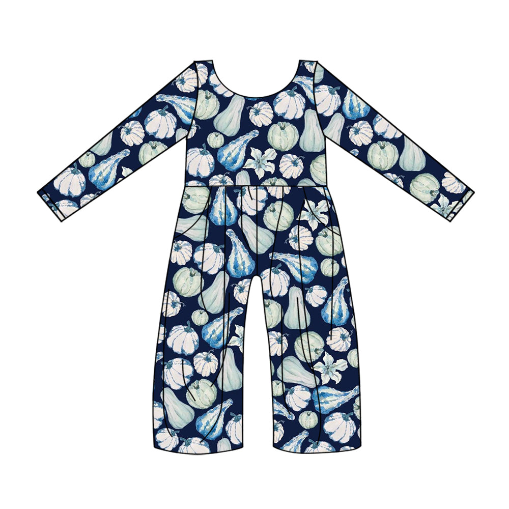 5.29 custom each style moq 5eta 4-5week Sibling Sister Halloween pumpkin blue girls outfits dress and baby romper and jumpsuit match family design