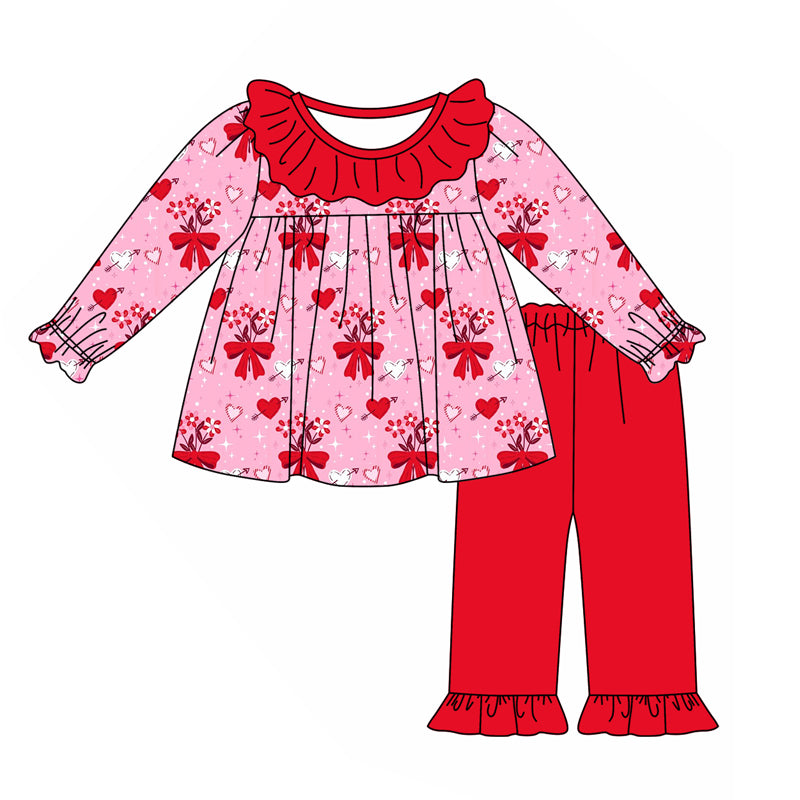 9.5 custom each style moq 5eta 4-6week Sibling Sister bow red baby girl sets and dress and rompers match family design