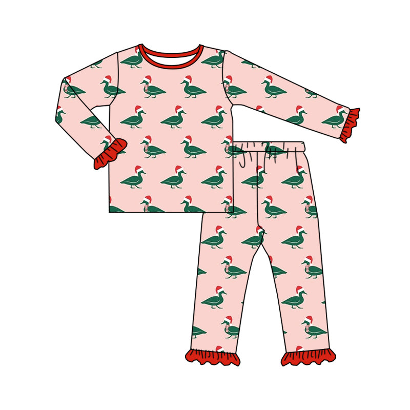 8.28 custom each style moq 5eta 4-6week Sibling Sister ducks pink baby girls sets and rompers match family design