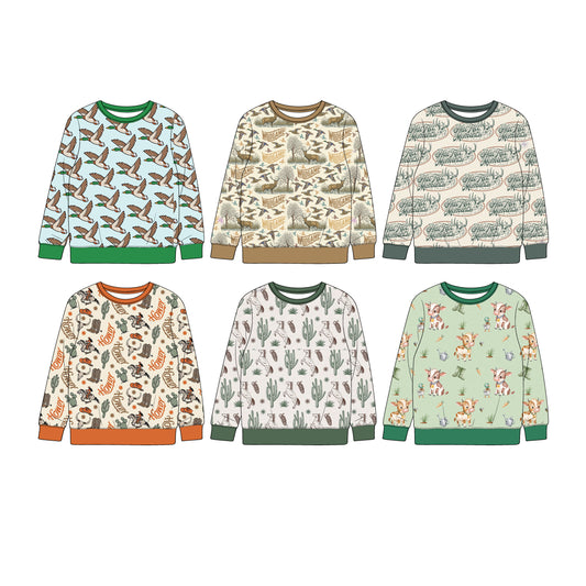 25.12.8 custom each style moq 5 eta 6-8week Sibling Sisters duck baby boy long sleeve top 6 match family design