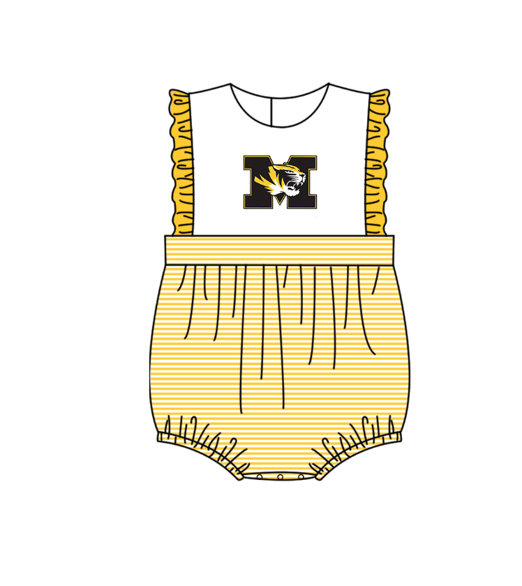 Custom moq 5 mix size milk silk summer teams Baby Boys And Girls Yellow Short-Sleeved Shirt And Shorts Set Matching Striped Rompers Outfit Set