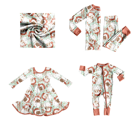 25.8.7 custom each style moq 5eta 4-6week Sibling Sisters Christmas baby girl long sleeve pants sets and dress and rompers match family design
