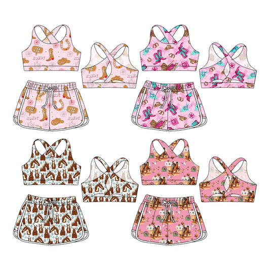 3.29 custom each style moq 5eta 4-6week Sibling Sister baby girls short sleeve set and set 4 match design