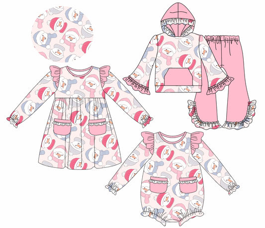 25.8.15 custom each style moq 5eta 4-6week Sibling Sisters Christmas baby girl long sleeve pants sets and dress and rompers match family design