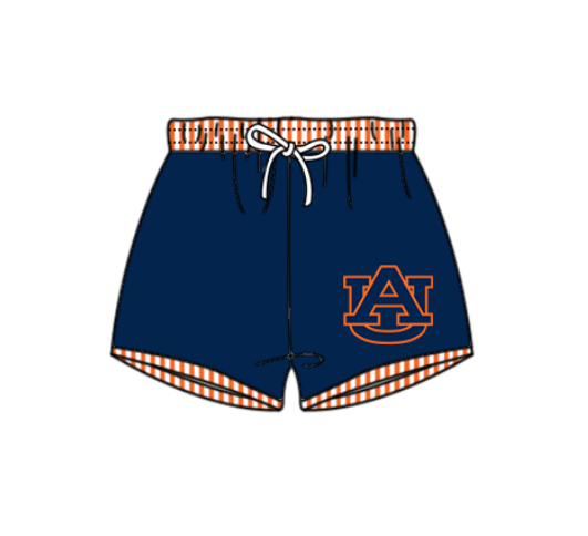 Custom moq 5 mix size milk silk summer teams baby girl boys clothes Navy Blue Two-Piece Swimsuit Set One Piece Swimsuits boy swim trunks