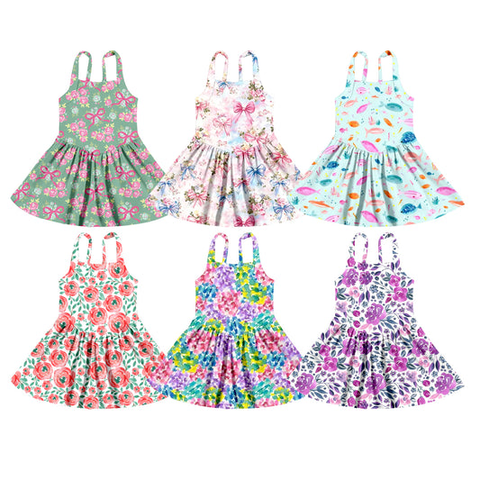 25.5.10 custom each style moq 5eta 4-6week Sibling Sister baby girl short sleeve dress 1 and dress 6 match family design
