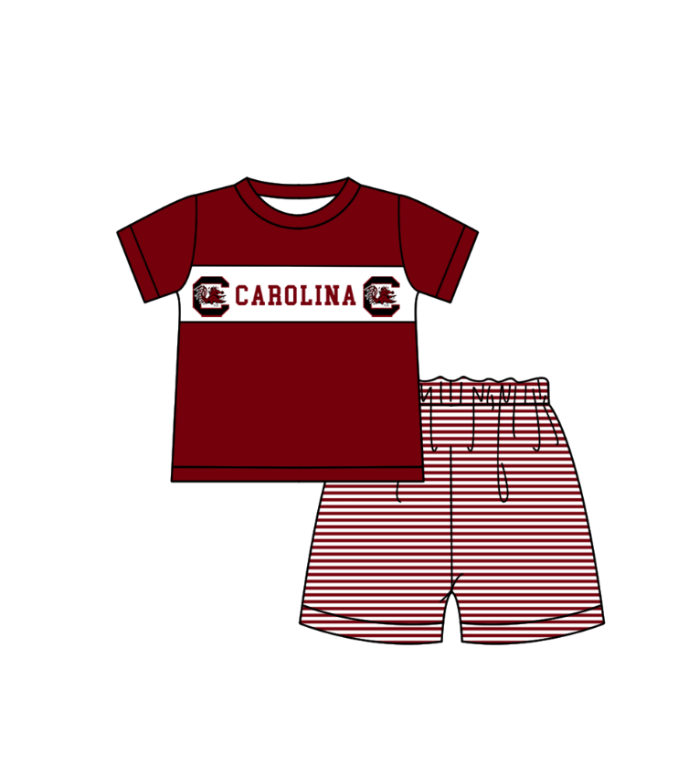 Custom moq 5 mix size milk silk summer teams baby girl boys clothes red short sleeve shorts sets 2 and brief sets and dress and rompers 2 series
