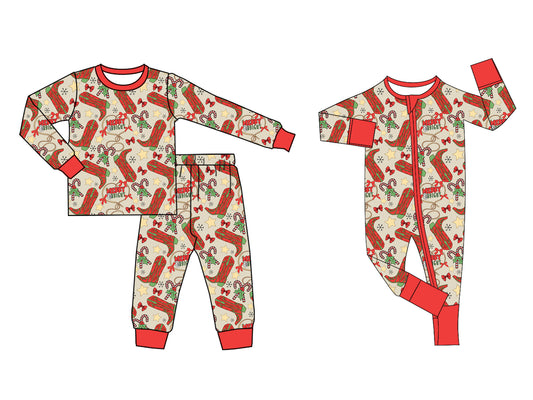 25.5.19 custom each style moq 5eta 4-6week Sibling Sisters Christmas boots bow baby boy long sleeve pants sets and rompers match family design